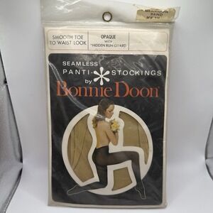 Vintage Bonnie Doon Seamless Panti-stockings Glamour‎ Sand Opaque Medium Smooth